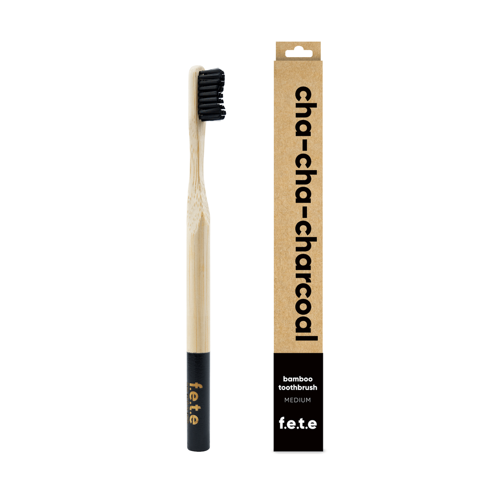 Cha-Cha-Charcoal Adult's Bamboo Toothbrush