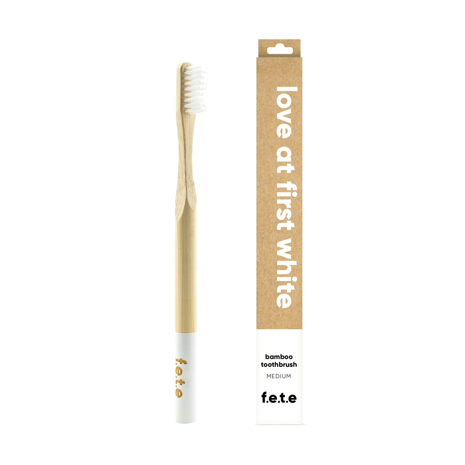 Love At First White Adult's Bamboo Toothbrush