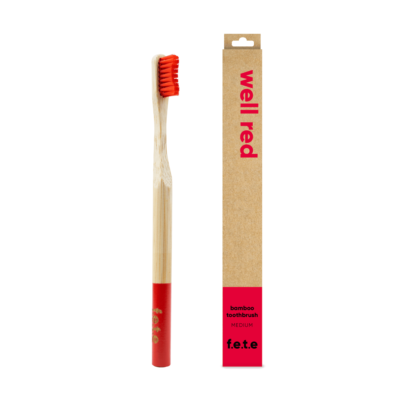 Well Red Adult's Bamboo Toothbrush